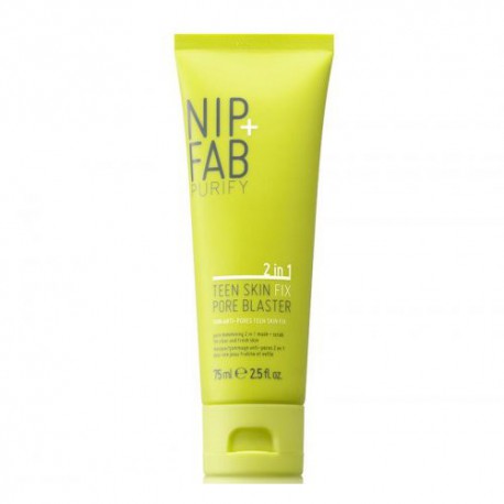 NIP + FAB Kaukė - šveitiklis probleminei veido odai Teen Skin Fix 2 in 1 Mask & Scrub Pore Blaster