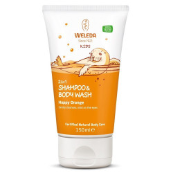 Weleda Vaikiškas prausiklis „du viename“ odai ir plaukams Happy Orange 2in1 Shampoo & Body Wash