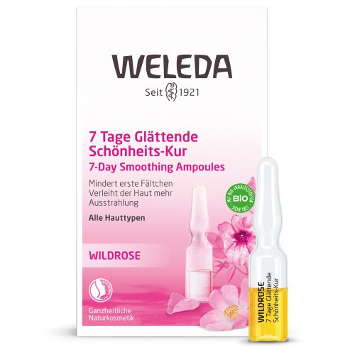 Weleda Laukinių rožių koncentratas nuo raukšlių ampulėse Wild Rose 7-Day Smoothing Ampoules