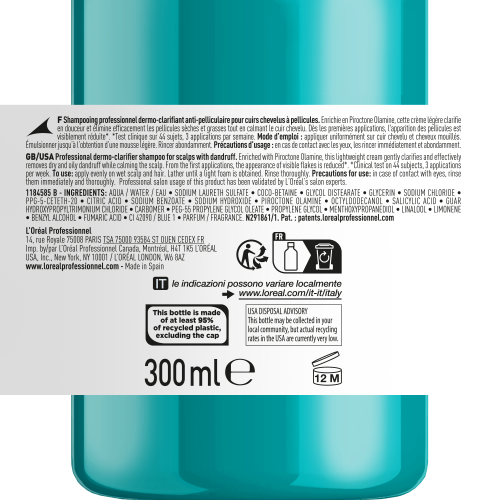 L'Oréal Professionnel Valomasis šampūnas riebiems plaukams Scalp Advanced Anti-Oiliness Dermo-Purifier Shampoo