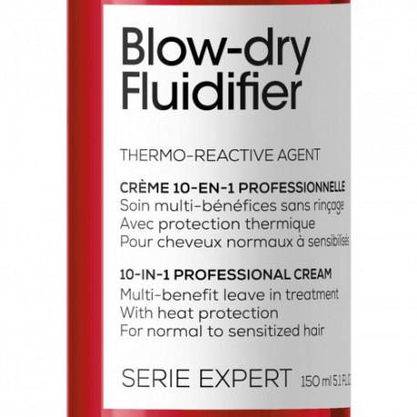 L'Oréal Professionnel Daugiafunkcis nenuplaunamas plaukų kremas su apsauga nuo karščio Blow-Dry Fluidifier Multi-Benefit Leave i