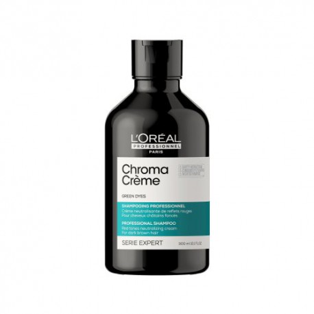 L'Oréal Professionnel Raudonus atspalvius neutralizuojantis kreminis šampūnas Chroma Creme Green Dyes Shampoo