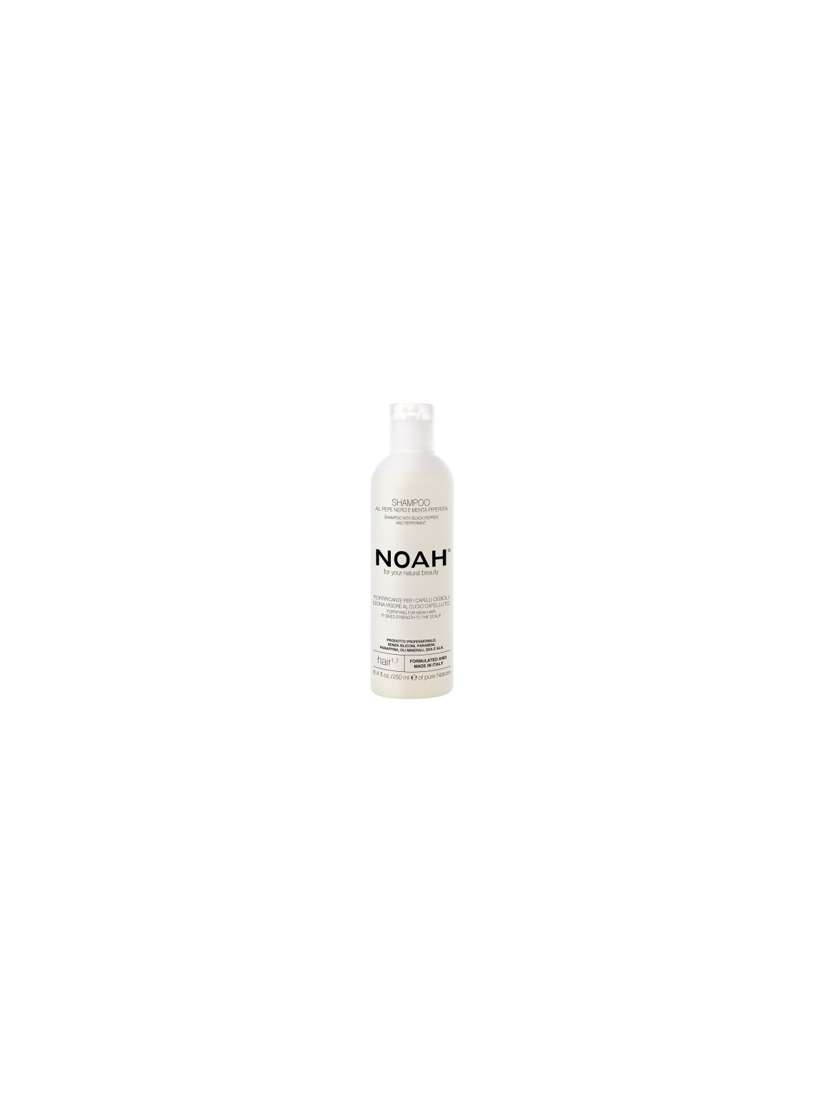 Noah Plaukus stiprinantis šampūnas silpniems, slenkantiems plaukams 1.7. Shampoo With Black Peper And Pepermint