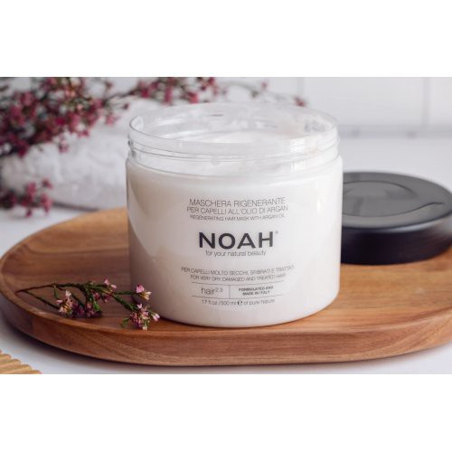 Noah Kaukė sausiems ir pažeistiems plaukams 2.3. Regenerating Hair Mask With Argan Oil