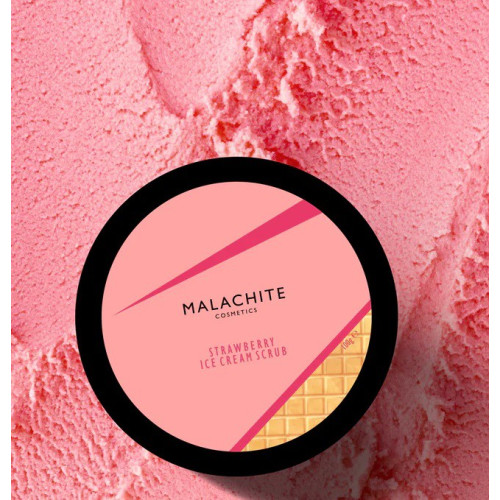 Malachite Cosmetics Švytintis kūno šveitiklis Strawberry Ice Cream Body Scrub