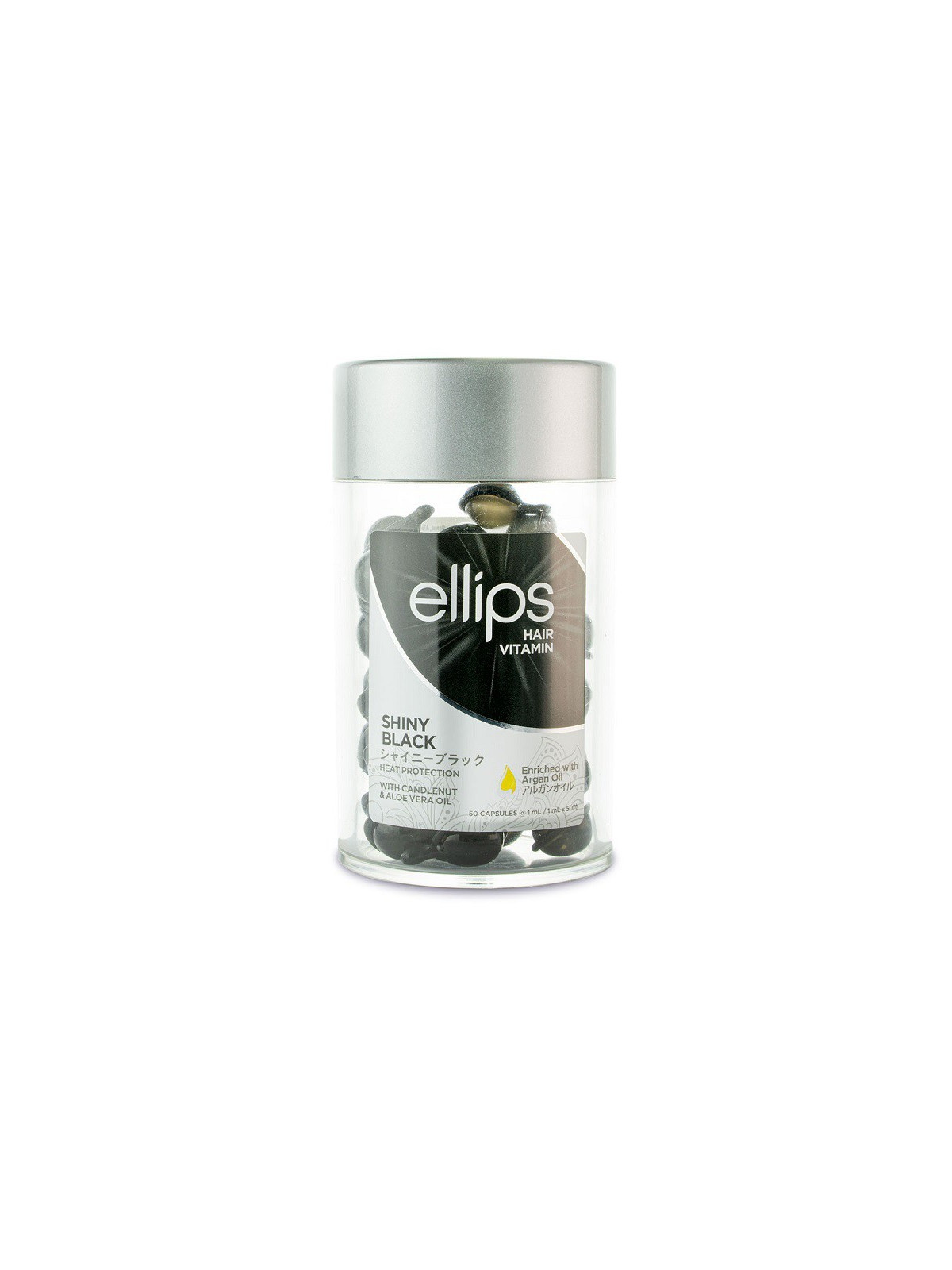 ELLIPS Tepamni Vitaminai tamsių plaukų priežiūrai Shiny Black Capsules