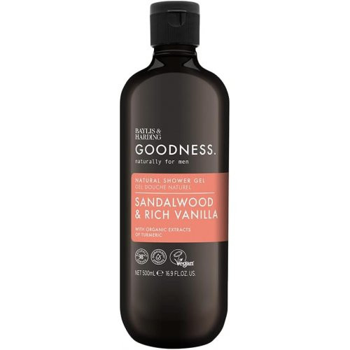 Baylis & Harding Dušo gelis vyrams Sandalwood & Rich Vanilla Natural Shower Gel