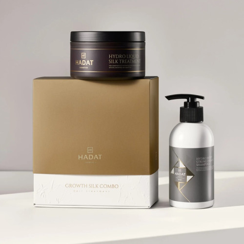Hadat Cosmetics Stiprinantis ir atkurianti šampūno ir kaukės plaukams rinkinys Growth Silk Combo