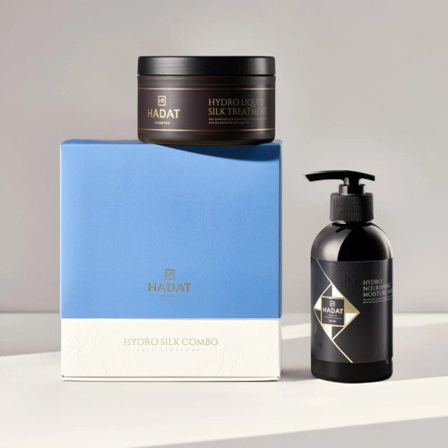 Hadat Cosmetics Maitinamasis, drėkinamasis šampūno ir kaukės rinkinys Hydro Silk Combo
