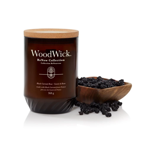 WoodWick Kvapni žvakė Black Currant & Rose Candle Renew Collection