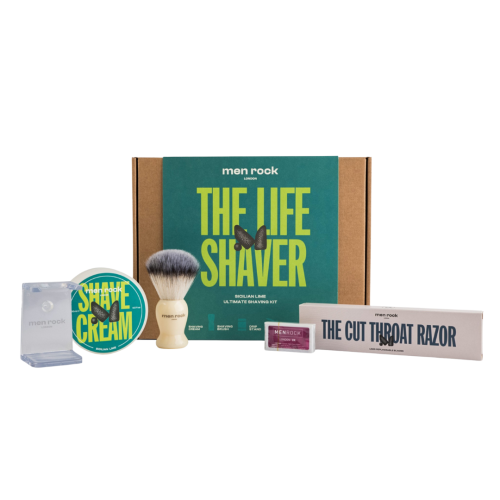 Men Rock Skutimosi rinkinys su vienašmeniu skustuvu The Life Shaver Sicilian Lime Ultimate Shaving Kit