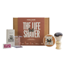 Men Rock Skutimosi rinkinys su dviašmeniu skustuvu The Life Shaver Sandalwood Ultimate Shaving Kit