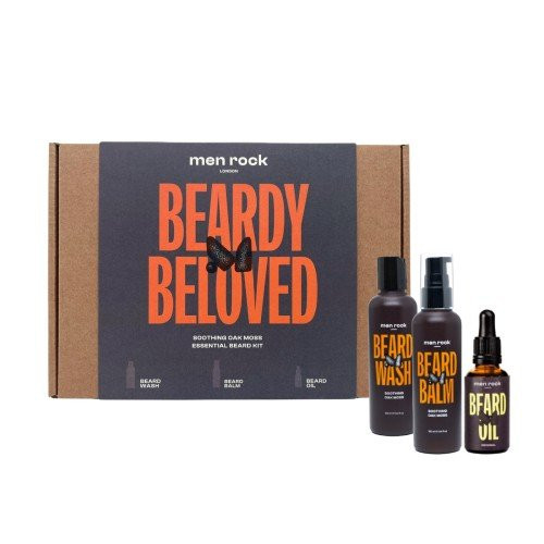 Men Rock Barzdos priežiūros priemonių rinkinys Beardy Beloved Soothing Oak Moss Beard Kit