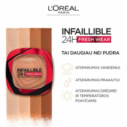 L'Oréal Paris Makiažo pagrindas kompaktinėje pudroje Infaillible 24H Fresh Wear Foundation In A Powder