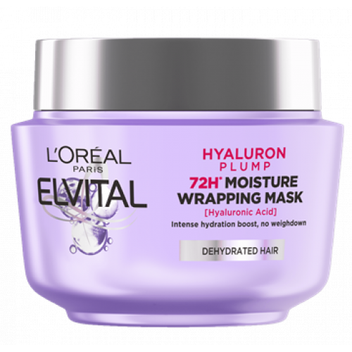 L'Oréal Paris Drėkinanti plaukų kaukė Elvital Hyaluron Plump 72H Moisture Wrapping Mask