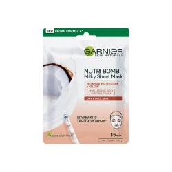 Garnier Intensyviai maitinanti lakštinė veido kaukė su kokosų pienu Nutri Bomb Milky Sheet Mask