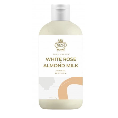 Rich Drėkinamoji ir maitinamoji dušo želė su švelniu gėlių aromatu Pure Luxury White Rose & Almond Milk Shower Gel