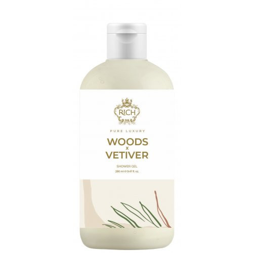 Rich Drėkinamoji ir maitinamoji dušo želė su švelniu medienos aromatu Pure Luxury Woods & Vetiver Shower Gel