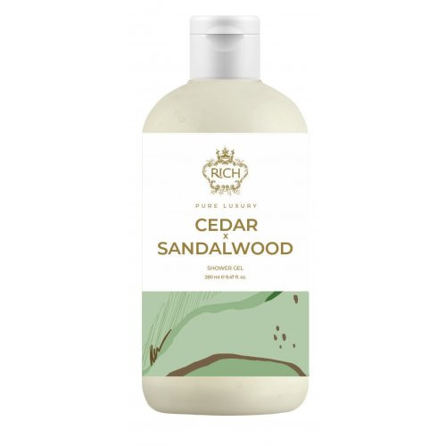 Rich Drėkinamoji ir maitinamoji dušo želė su ryškiu medienos aromatu Pure Luxury Cedar & Sandalwood Shower Gel