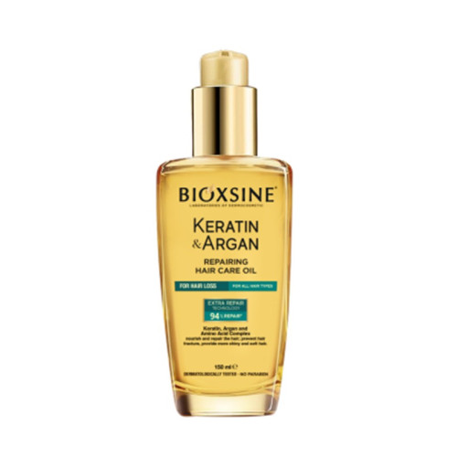 Bioxcin Atstatomasis plaukų aliejus Keratin & Argan Repairing Hair Oil