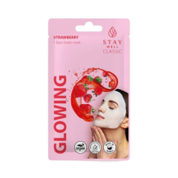 STAY WELL Švytėjimo suteikianti veido kaukė Classic Mask Glowing Strawberry