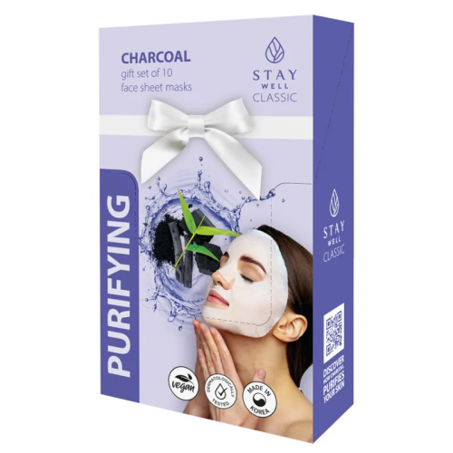 STAY WELL Valomoji veido kaukė Classic Mask Purifying Charcoal