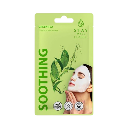 STAY WELL Raminanti veido kaukė Classic Mask Soothing Green Tea