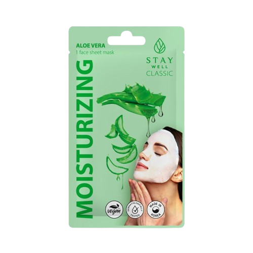 STAY WELL Drėkinanti veido kaukė Classic Mask Moisturizing Aloe Vera