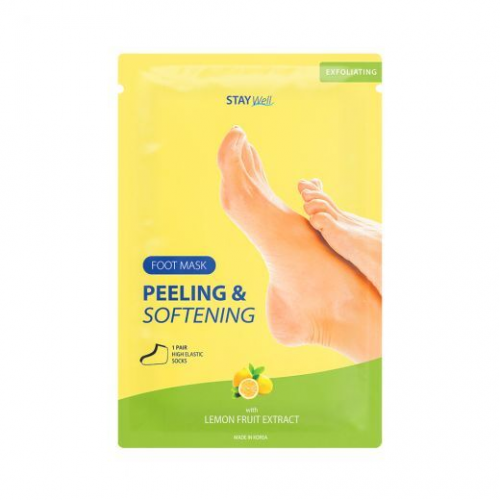 STAY WELL Šveičiamoji pėdų kaukė su citrinomis Peeling & Softening Foot Mask Lemon