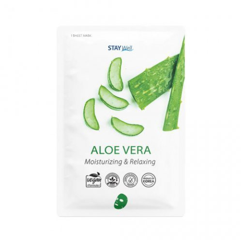 STAY WELL Drėkinanti ir atpalaiduojanti veido kaukė Climate Neutral Moisturizing & Relaxing Sheet Mask - Aloe