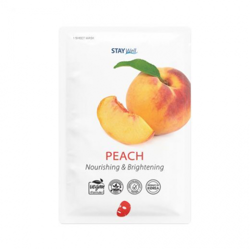 STAY WELL Drėkinanti ir stangrinanti veido kaukė Climate Neutral Hydrating & Firming Sheet Mask Peach