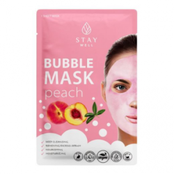 STAY WELL Giliai valanti, nuplaunama veido kaukė Nourishing & Moisturizing Deep Cleansing Bubble Mask Peach