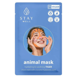 STAY WELL Drėkinanti ir raminanti veido kaukė Animal Tiger Hydrating & Soothing Sheet