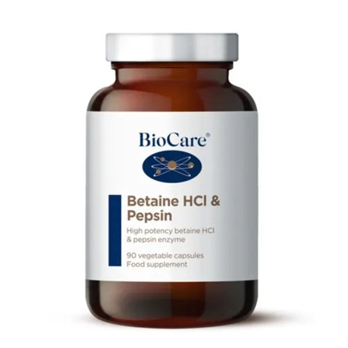 Biocare Maisto papildas virškinimui Betaine HCL & Pepsin