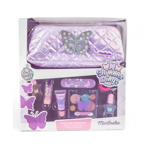 Martinelia Makiažo rinkinys su kosmetinė vaikams Shimmer Wings Pencil Case and Beauty Set