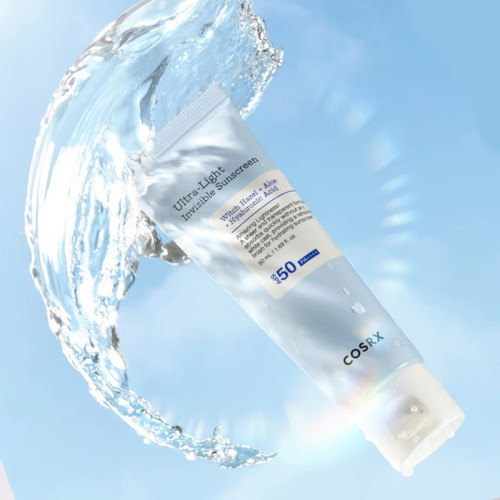 COSRX Lengvas nematomas apsauginis kremas nuo saulės su apsauga Ultra-Light Invisible Sunscreen SPF50 PA++++