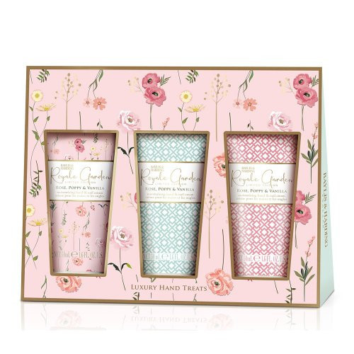 Baylis & Harding Rankų kremų rinkinys Royale Garden Rose, Poppy & Vanilla Luxury Hand Treats Gift Set