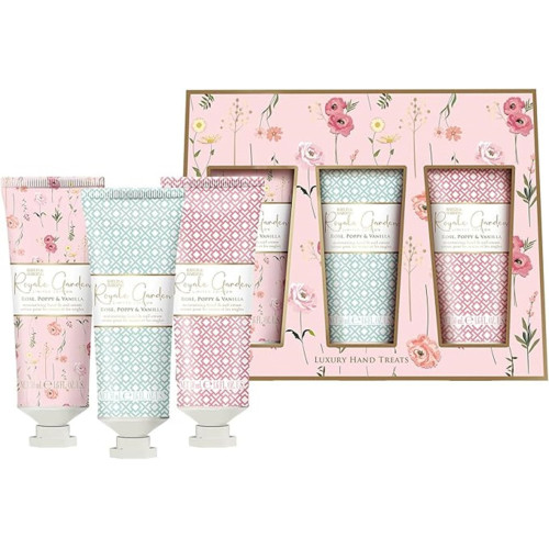 Baylis & Harding Rankų kremų rinkinys Royale Garden Rose, Poppy & Vanilla Luxury Hand Treats Gift Set