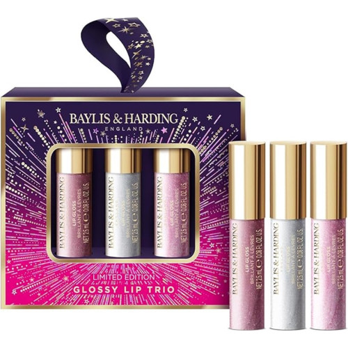 Baylis & Harding Lūpų blizgių rinkinys Moonlight Fig Glossy Lip Trio Gift Set