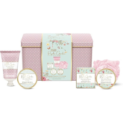 Baylis & Harding Dovanų rinkinys Royale Garden Rose, Poppy & Vanilla Luxury Pamper Keepsake Tin Gift Set