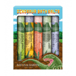 Baylis & Harding Vonios druskų dovanų rinkinys vaikams Dinosaur 5 Test Tube Bath Salts Gift Set