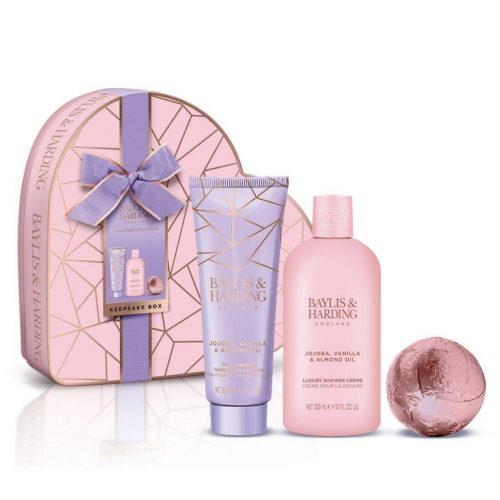 Baylis & Harding Dovanų rinkinys širdelės formos dėžutėje Jojoba, Vanilla & Almond Oil Luxury Heart Keepsake Gift Set