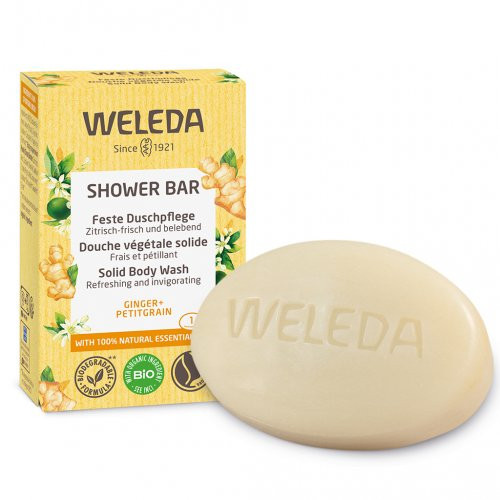 Weleda Dušo muilas su imbierais ir karčiaisiais apelsinais Shower Bar Solid Body Wash Ginger & Petigrain