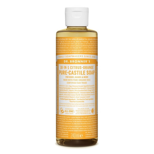 Dr. Bronner's Ekologiškas kastilietiškas muilas Citrus-Orange Pure-Castile Liquid Soap