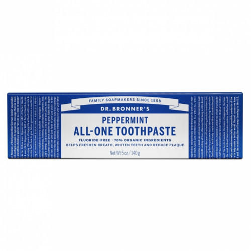 Dr. Bronner's Ekologiška dantų pasta su pipirmėčių eteriniu aliejumi PEPPERMINT All-One Toothpaste