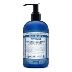 Dr. Bronner's Ekologiškas cukraus muilas su pipirmėčių eteriniu aliejumi, Peppermint Organic Sugar Soap