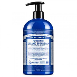 Dr. Bronner's Ekologiškas cukraus muilas su pipirmėčių eteriniu aliejumi, Peppermint Organic Sugar Soap