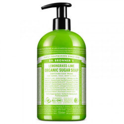 Dr. Bronner's Ekologiškas cukraus muilas su citrinžolės ir laimų eteriniais aliejais Lemongrass Lime Organic Sugar Soap