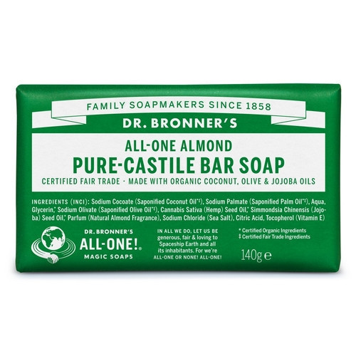 Dr. Bronner's Ekologiškas muilas su natūraliu migdolų kvapu Almond Pure-Castile Bar Soap