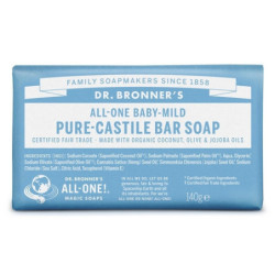 Dr. Bronner's Ekologiškas švelnus muilas kūdikiams be eterinių aliejų Baby-Mild Unscented Pure-Castile Bar Soap